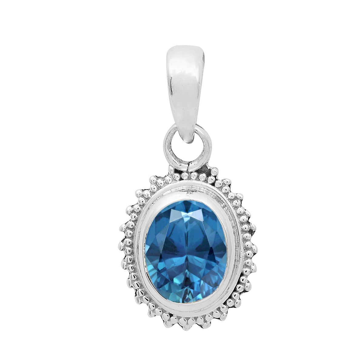 Multi-Stone Vintage Beaded Pendant – Sterling Silver