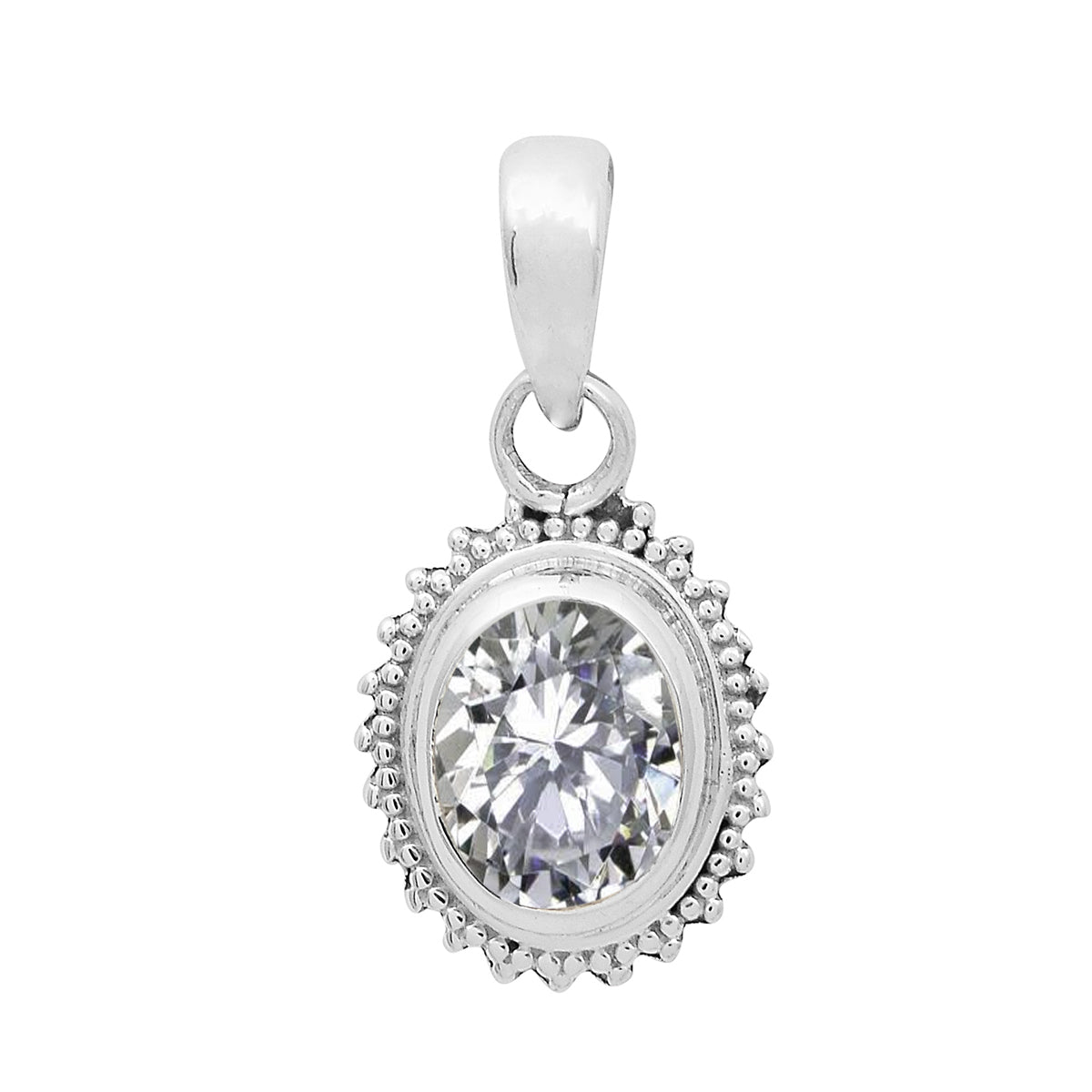 Multi-Stone Vintage Beaded Pendant – Sterling Silver