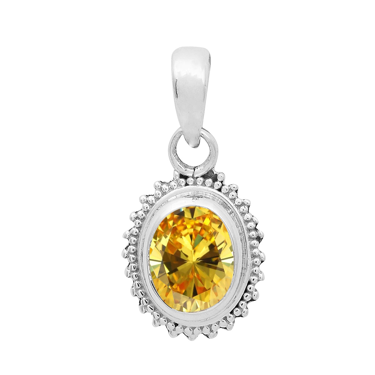 Multi-Stone Vintage Beaded Pendant – Sterling Silver