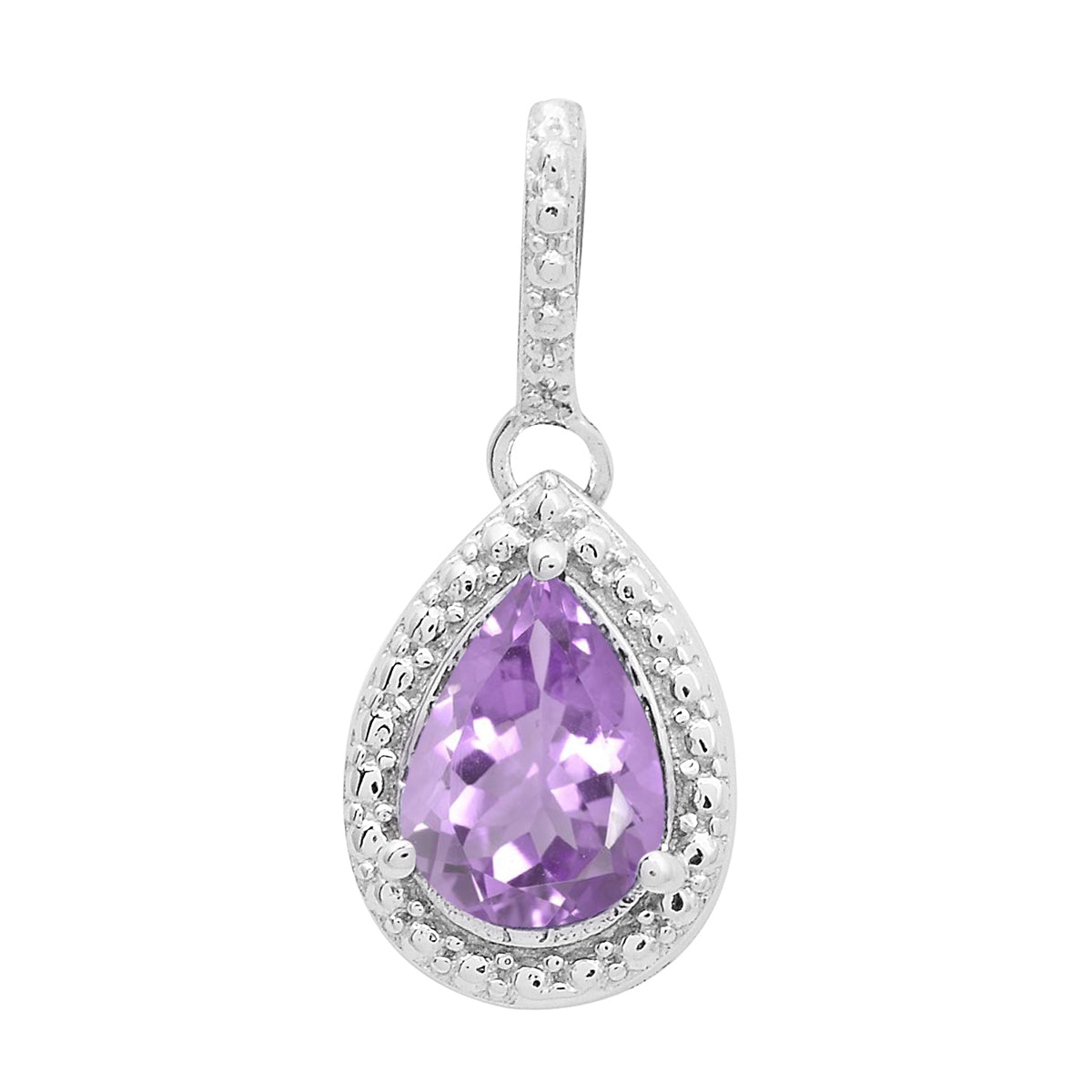 Multi-Stone Pear Pendant – Sterling Silver