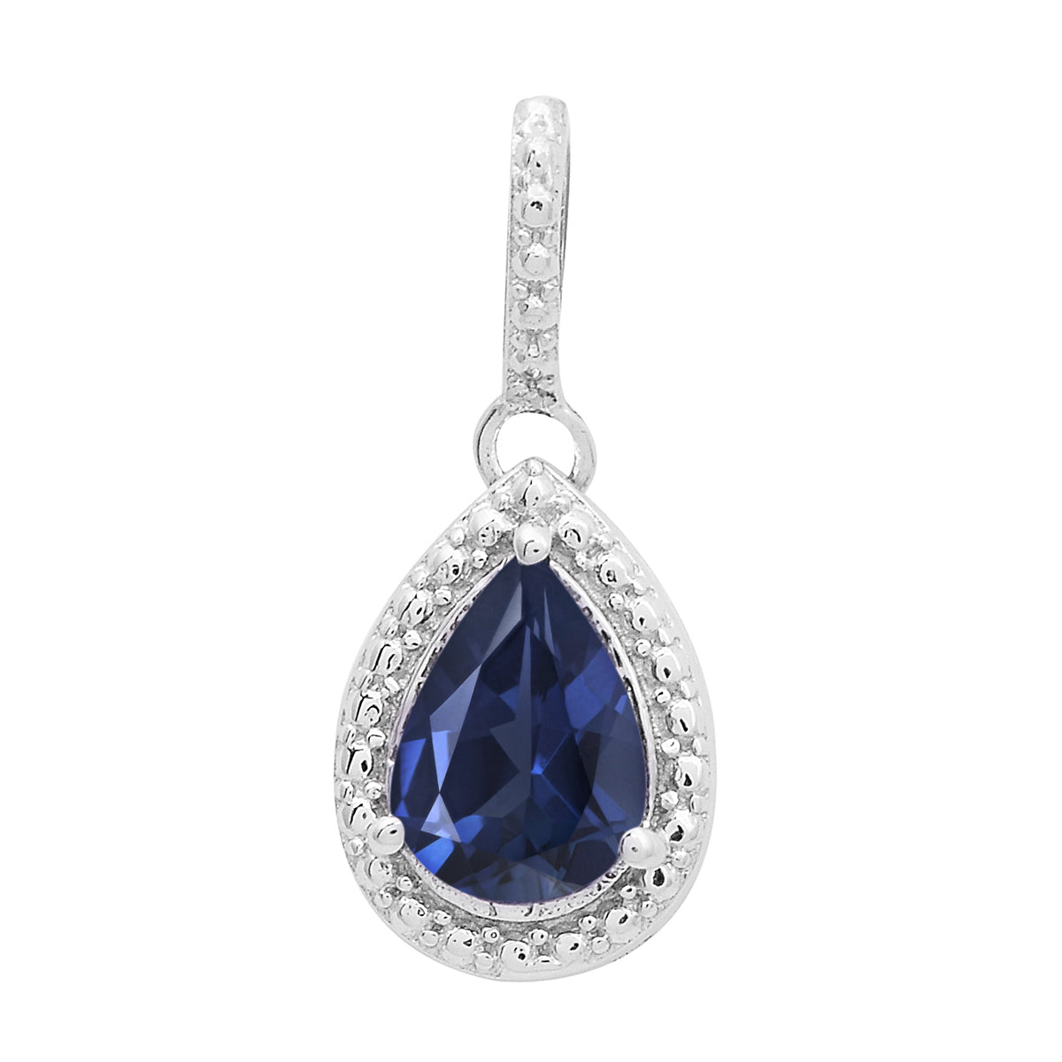Multi-Stone Pear Pendant – Sterling Silver