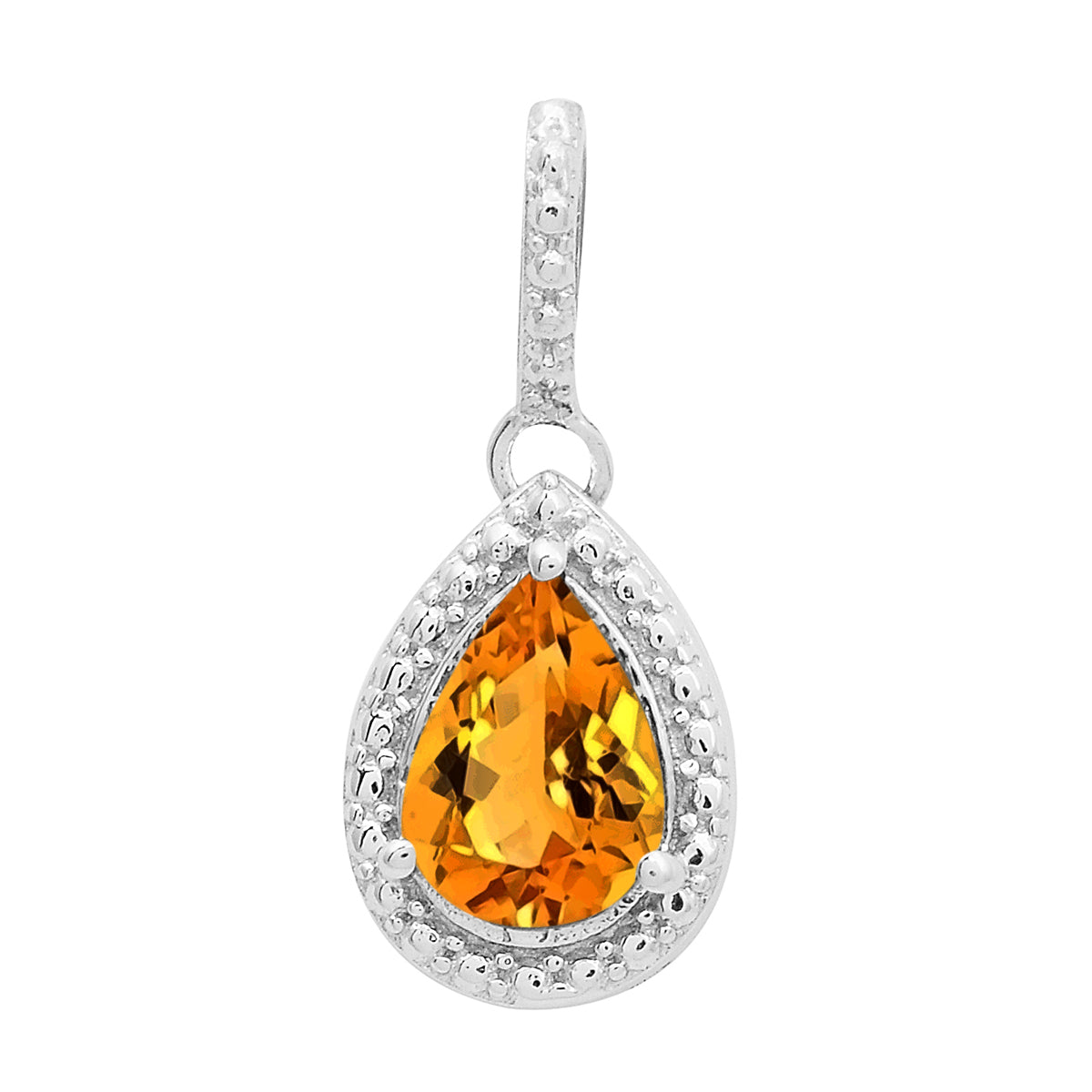 Multi-Stone Pear Pendant – Sterling Silver
