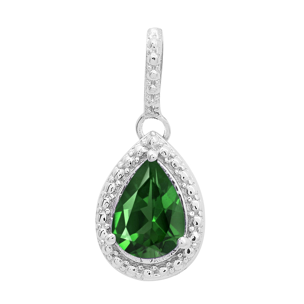 Multi-Stone Pear Pendant – Sterling Silver