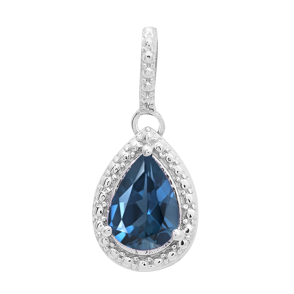Multi-Stone Pear Pendant – Sterling Silver