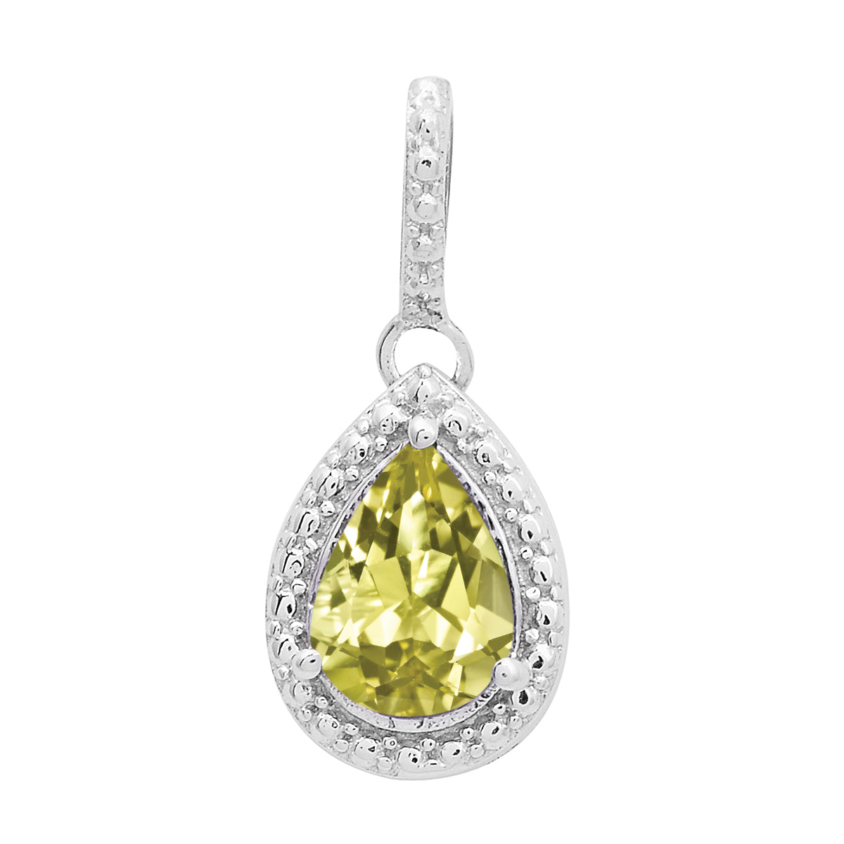Multi-Stone Pear Pendant – Sterling Silver