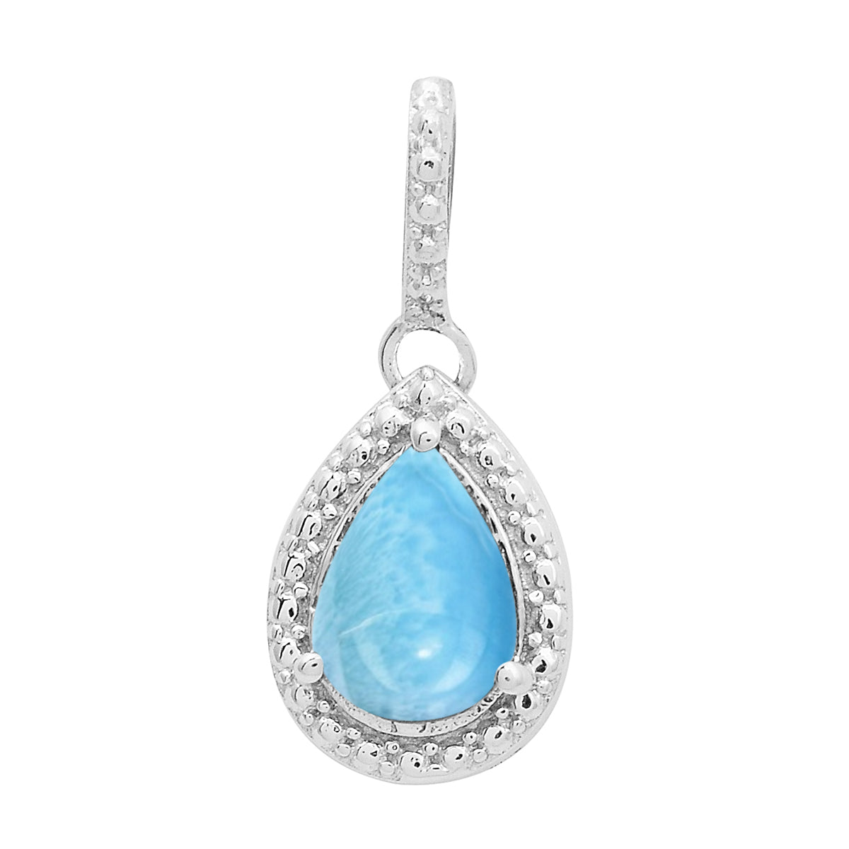 Multi-Stone Pear Pendant – Sterling Silver