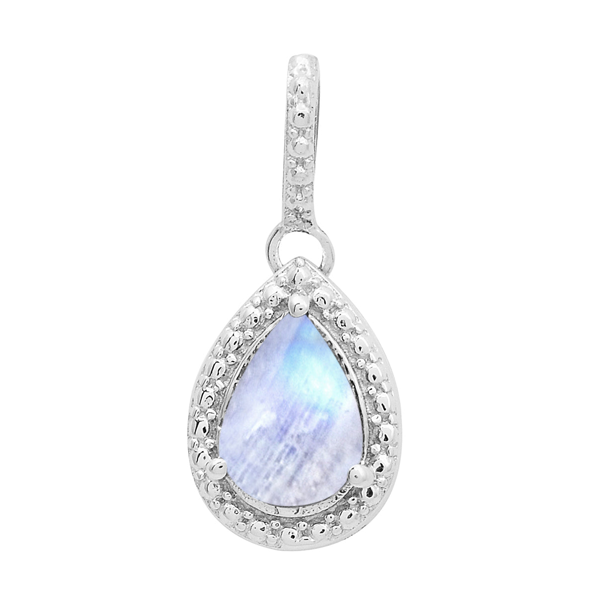 Multi-Stone Pear Pendant – Sterling Silver