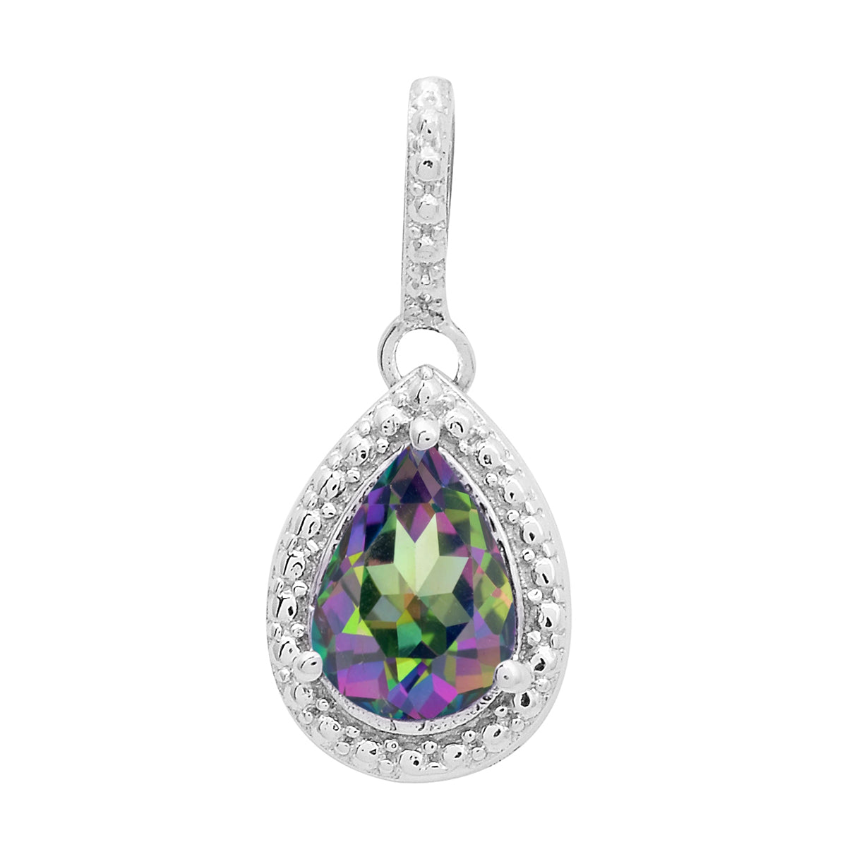 Multi-Stone Pear Pendant – Sterling Silver