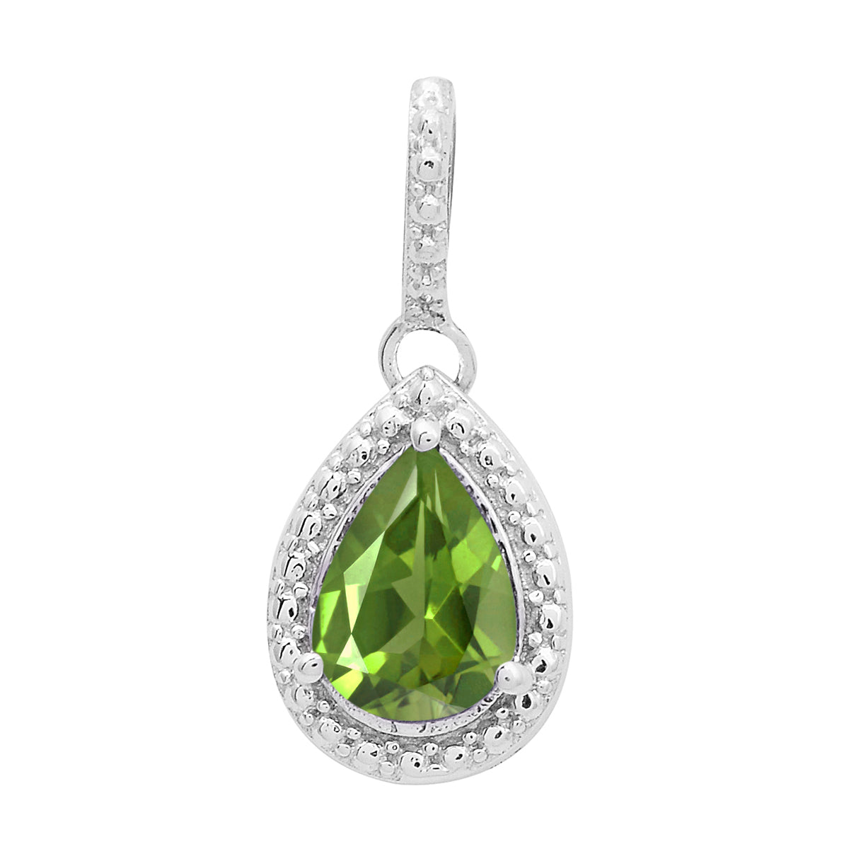 Multi-Stone Pear Pendant – Sterling Silver