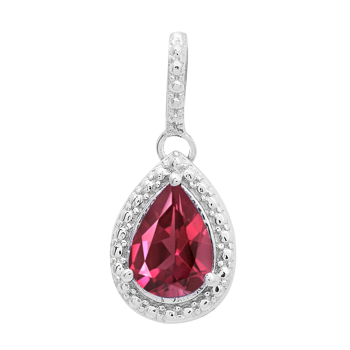 Multi-Stone Pear Pendant – Sterling Silver