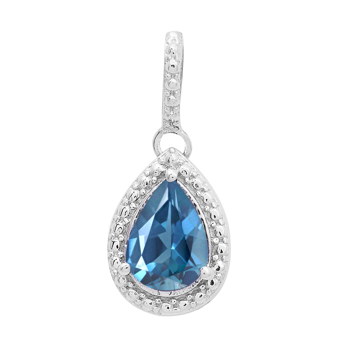 Multi-Stone Pear Pendant – Sterling Silver