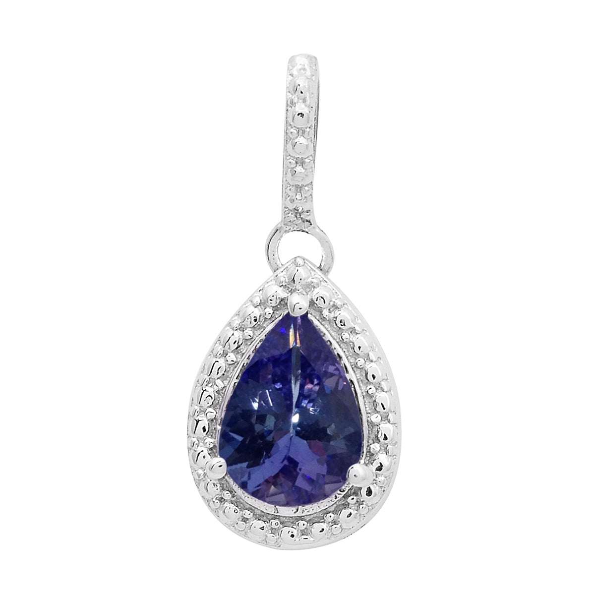 Multi-Stone Pear Pendant – Sterling Silver