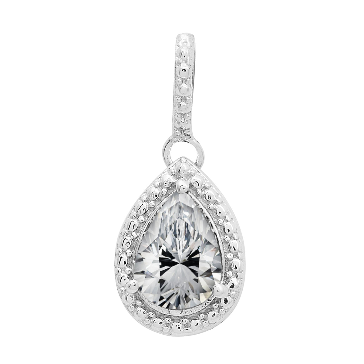 Multi-Stone Pear Pendant – Sterling Silver