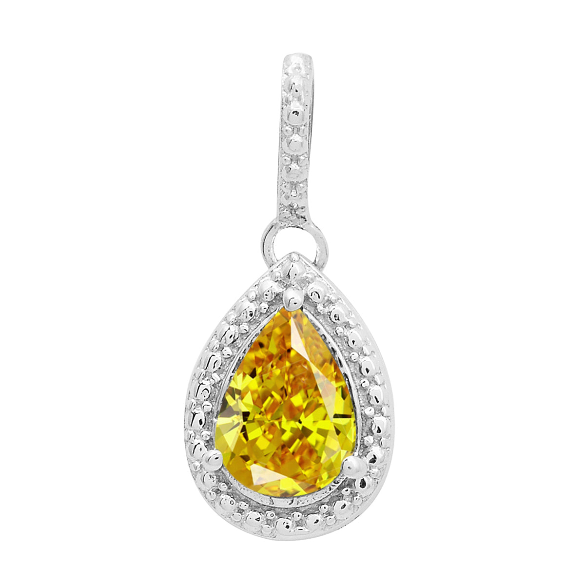 Multi-Stone Pear Pendant – Sterling Silver
