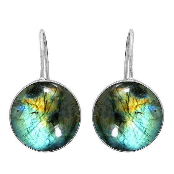 Round 6 MM Multi Choice Gemstone 925 Sterling Silver Earring
