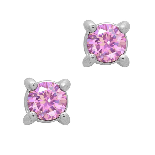 Tiny Stud Round Shape Multi Choice Gemstone 925 Sterling Silver Earring