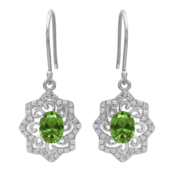 Floral Style Round Multi Choice Gemstone 925 Sterling Silver Earring