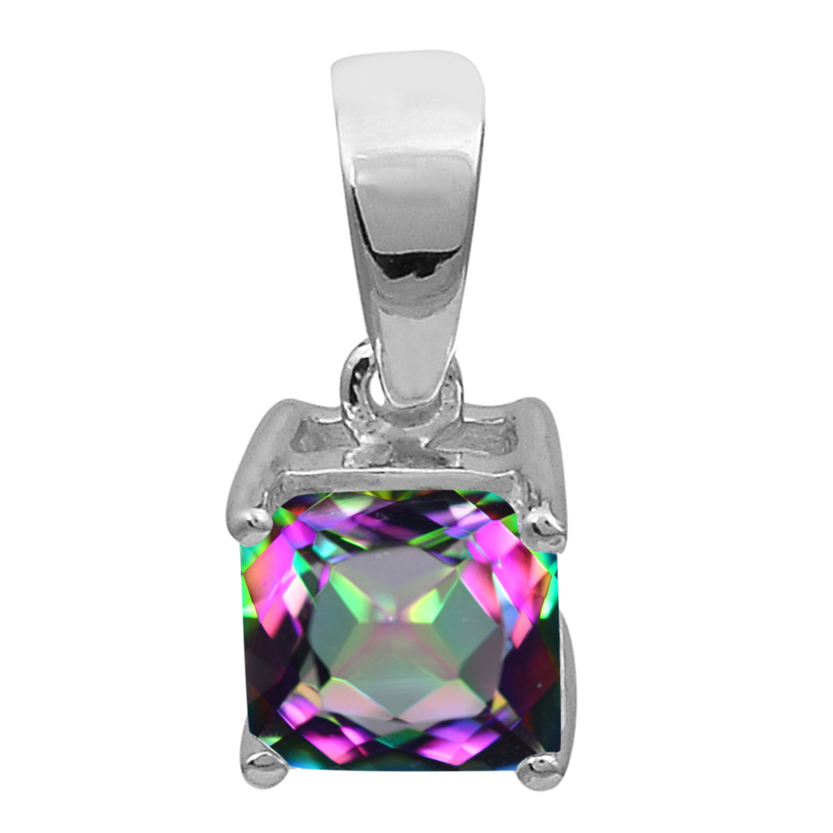 Square Cut Multi Choice Gemstone Pendant