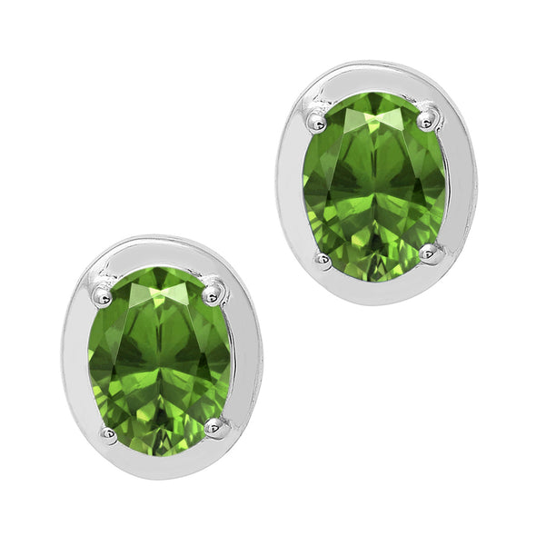 Oval Solitaire Multi Choice Gemstone 925 Sterling Silver Earring
