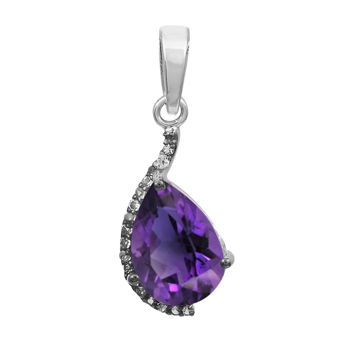 Pear Cut Accents Multi Choice Gemstone Pendant