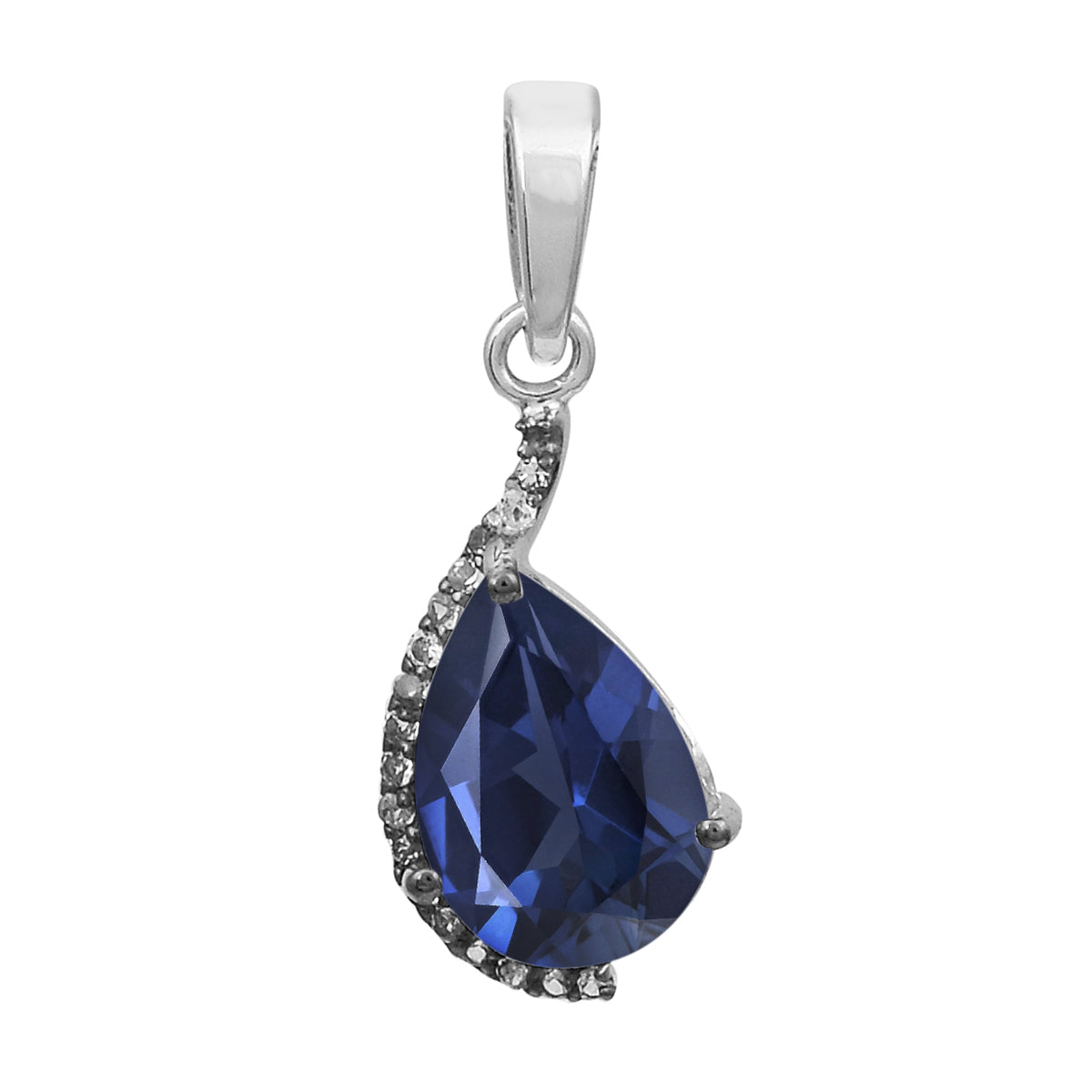 Pear Cut Accents Multi Choice Gemstone Pendant