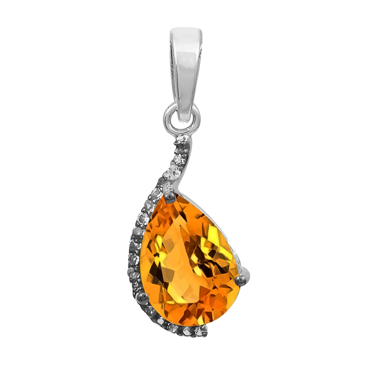 Pear Cut Accents Multi Choice Gemstone Pendant