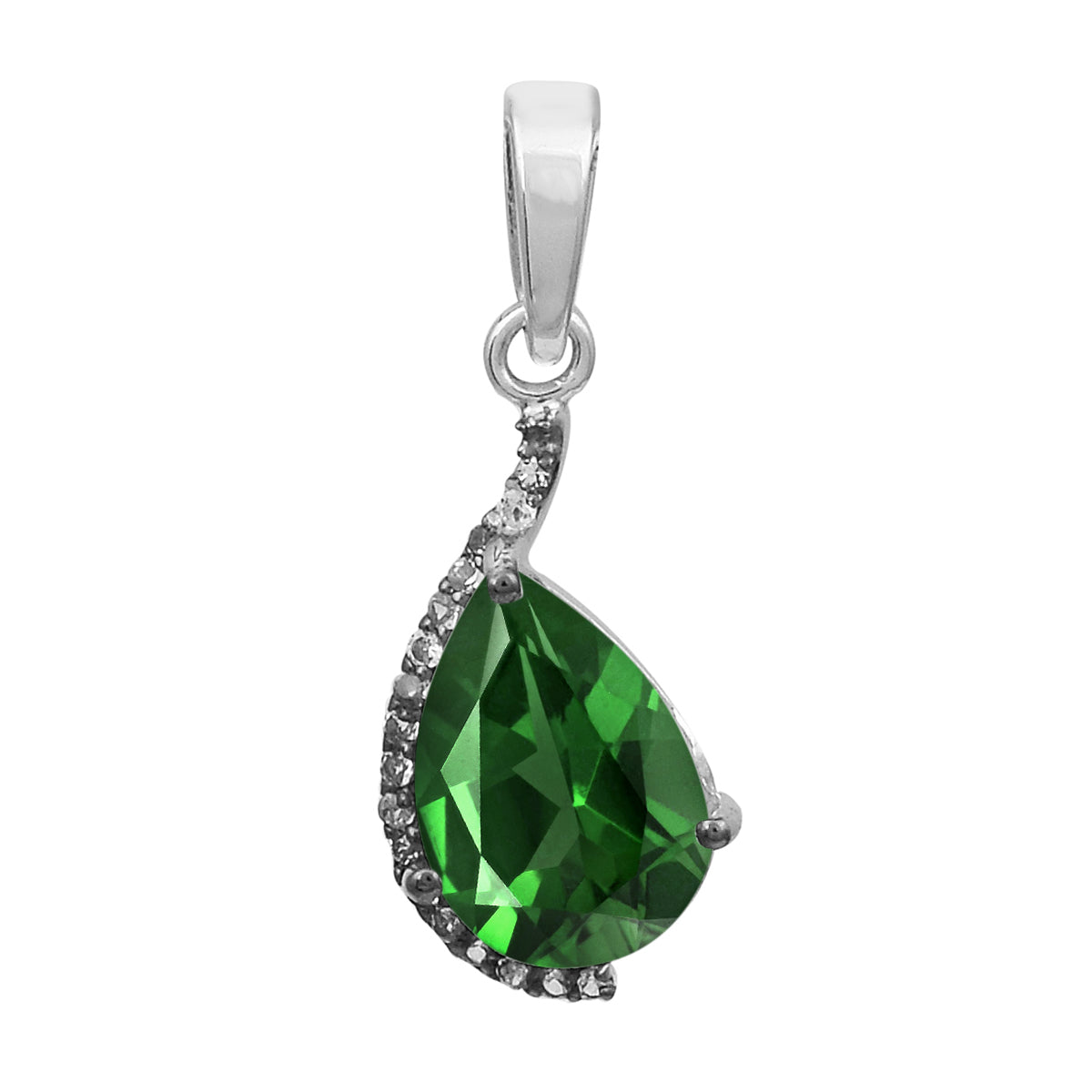 Pear Cut Accents Multi Choice Gemstone Pendant