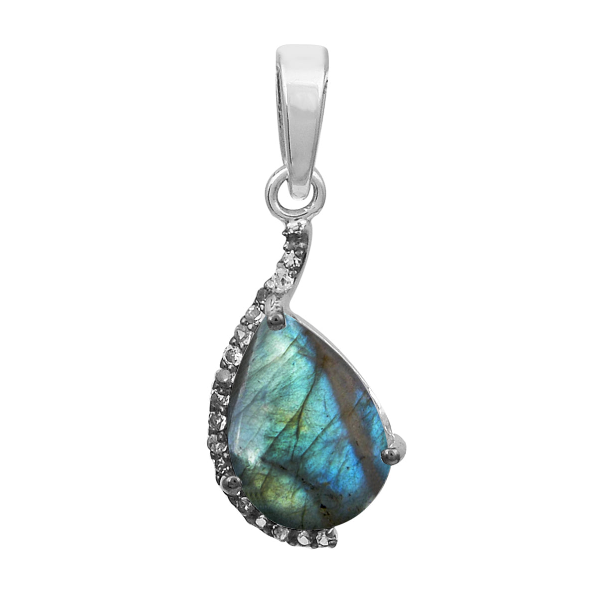 Pear Cut Accents Multi Choice Gemstone Pendant