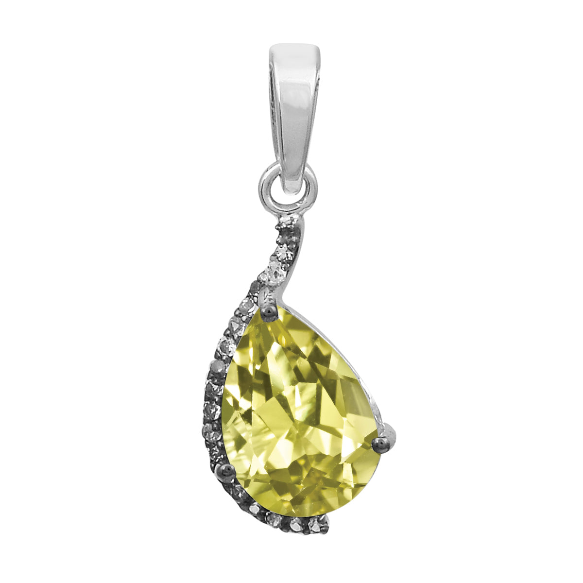 Pear Cut Accents Multi Choice Gemstone Pendant