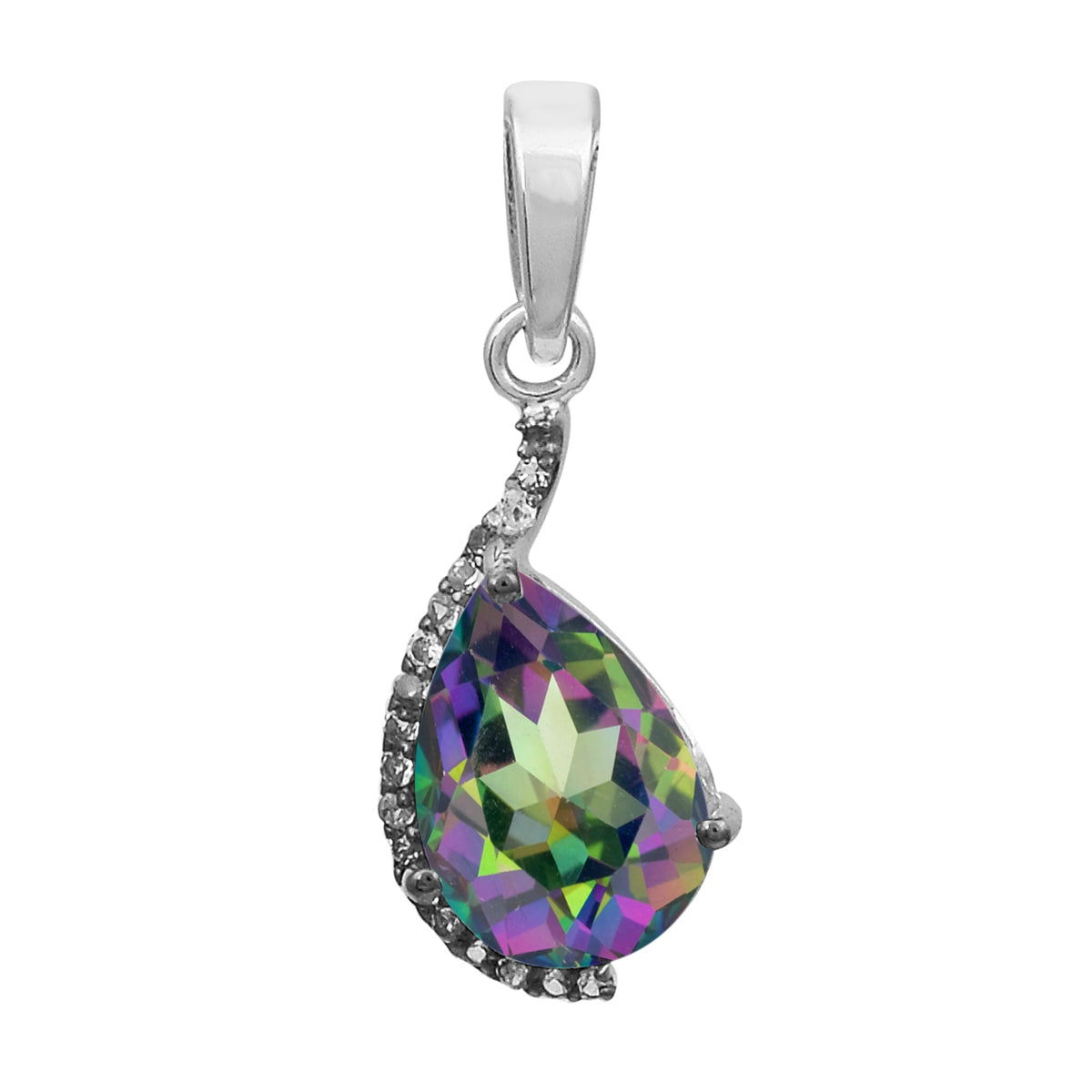 Pear Cut Accents Multi Choice Gemstone Pendant