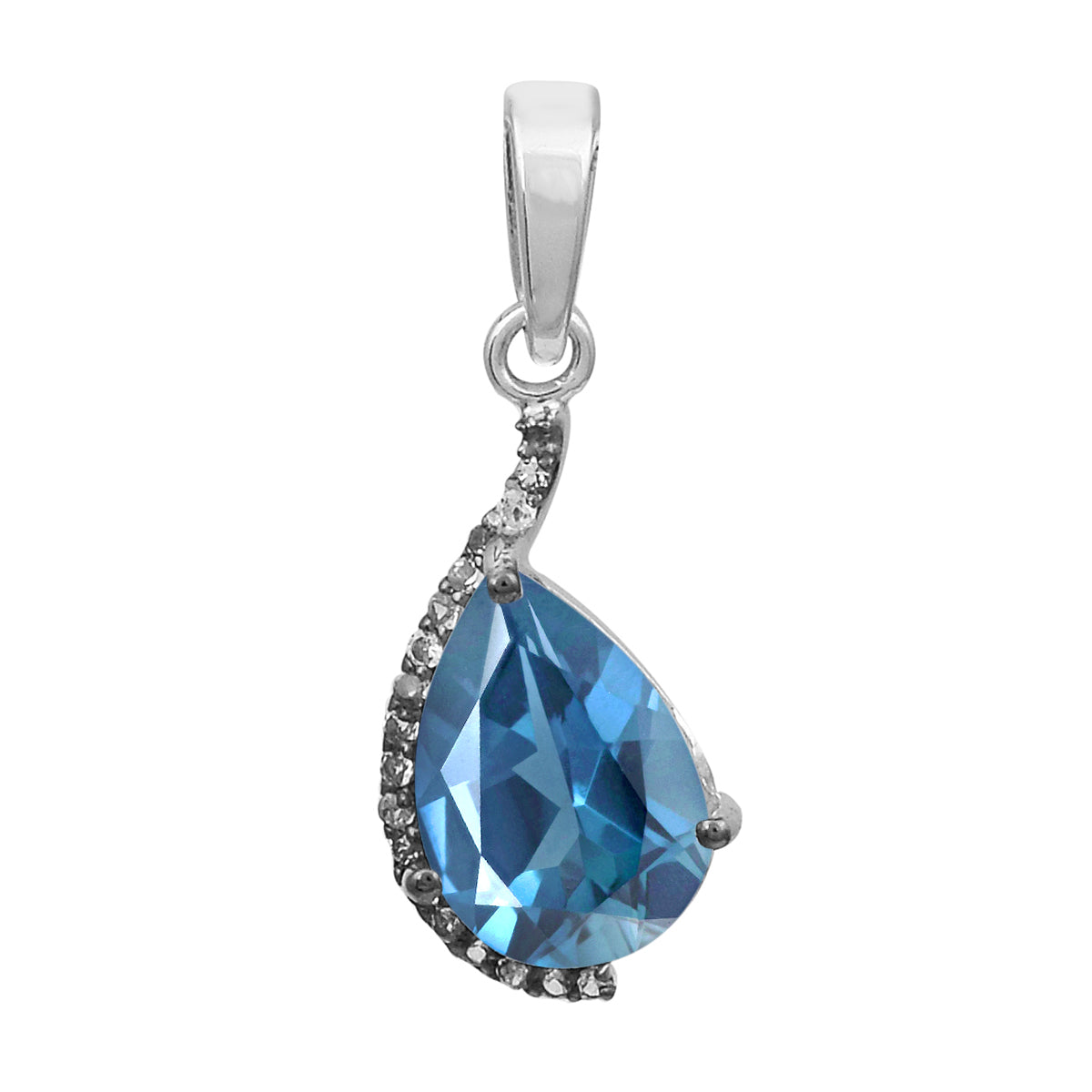 Pear Cut Accents Multi Choice Gemstone Pendant