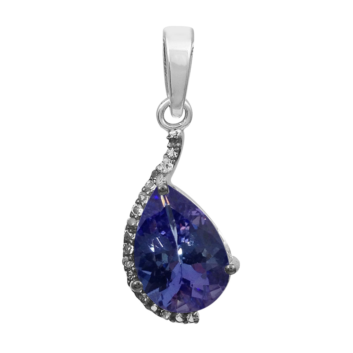 Pear Cut Accents Multi Choice Gemstone Pendant