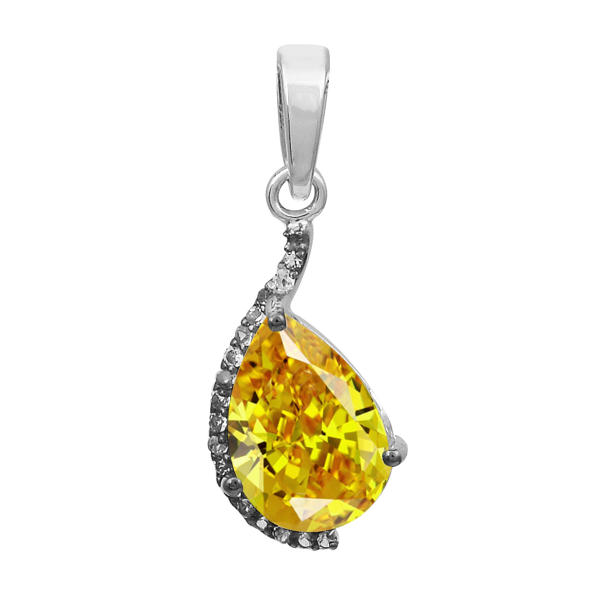 Pear Cut Accents Multi Choice Gemstone Pendant