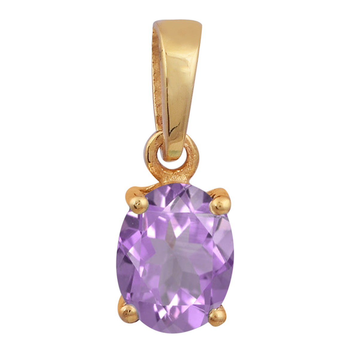 Multi Stone Oval Gemstone Pendant - Sterling Silver Gold Plated
