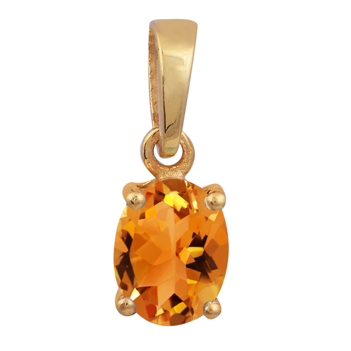 Multi Stone Oval Gemstone Pendant - Sterling Silver Gold Plated