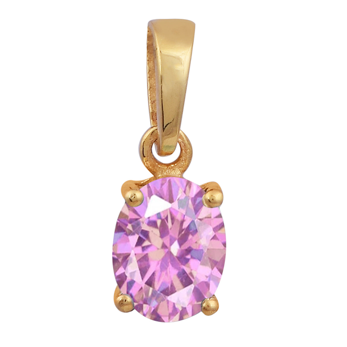 Multi Stone Oval Gemstone Pendant - Sterling Silver Gold Plated