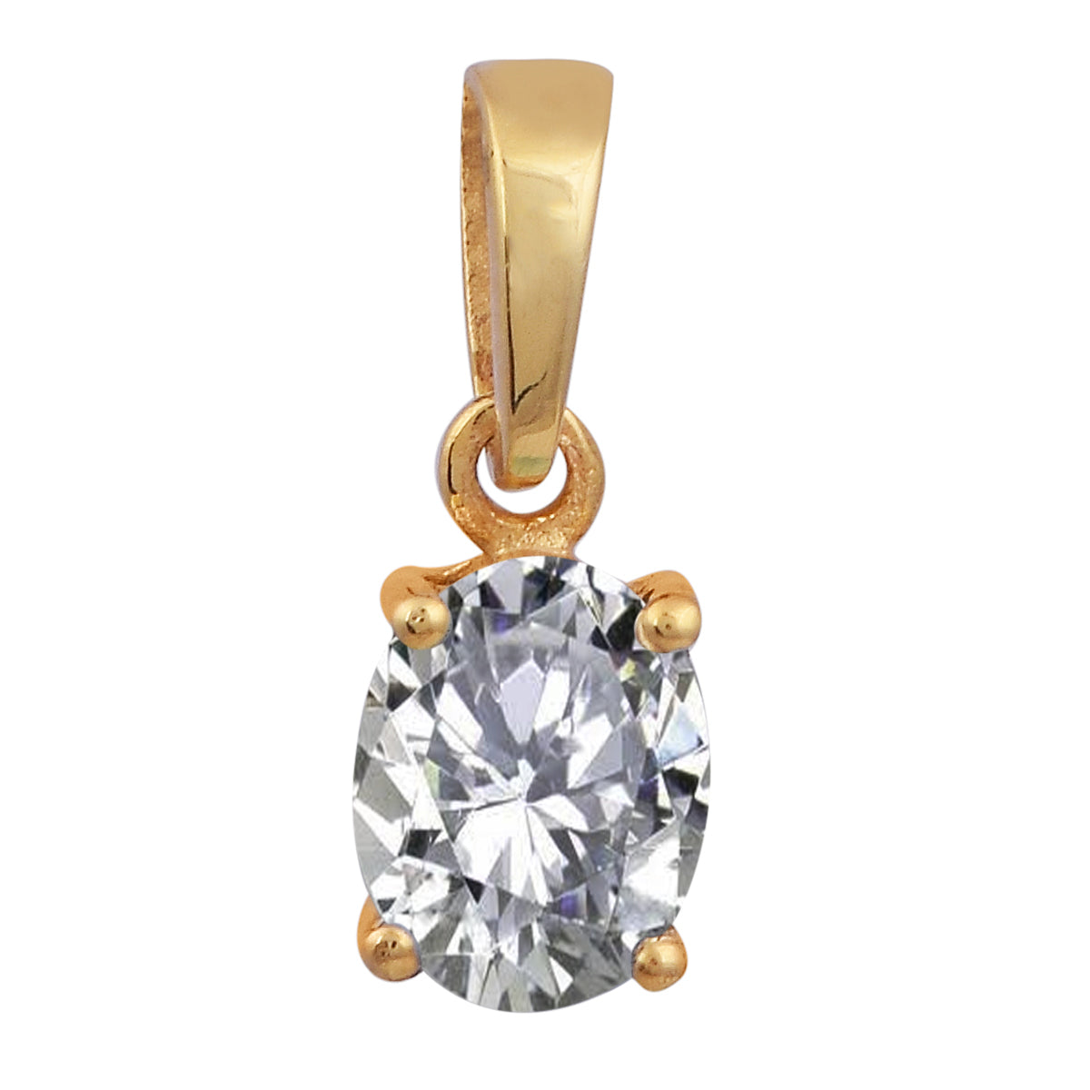 Multi Stone Oval Gemstone Pendant - Sterling Silver Gold Plated
