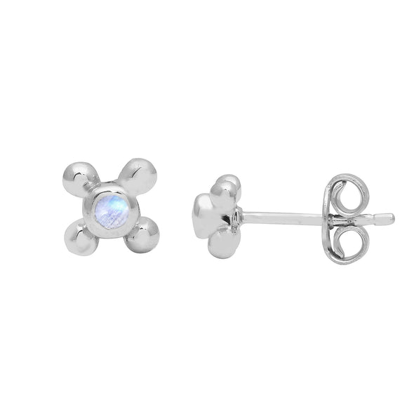 Tiny Stud Round Multi Choice Gemstone 925 Sterling Silver Earring