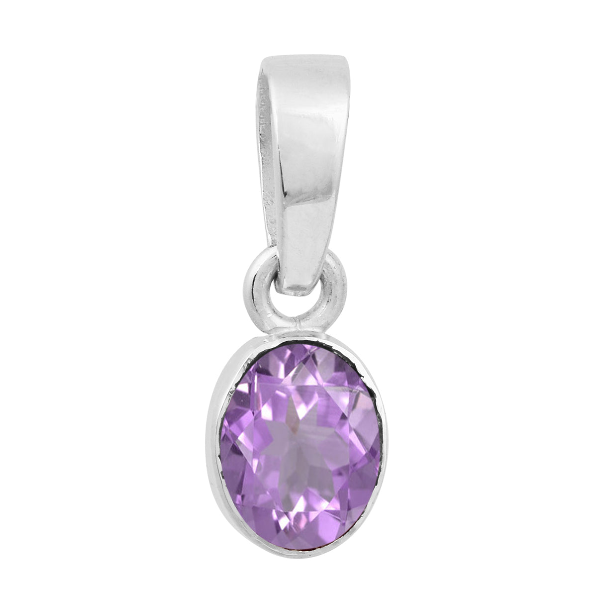 Multi Stone Oval Amethyst Pendant – Sterling Silver