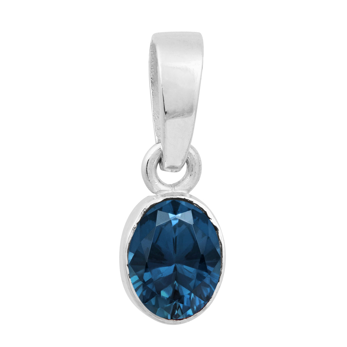 Multi Stone Oval Amethyst Pendant – Sterling Silver