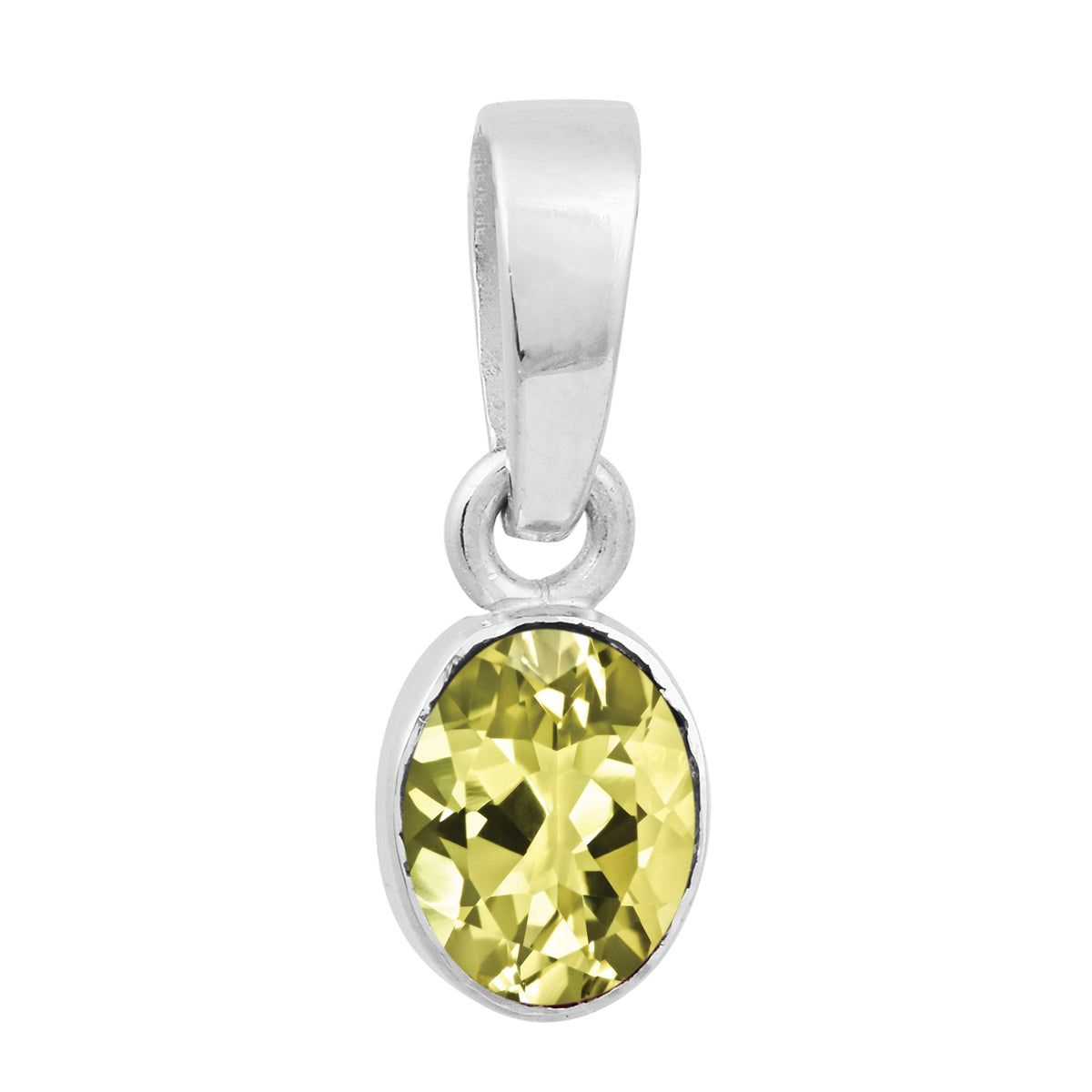 Multi Stone Oval Amethyst Pendant – Sterling Silver