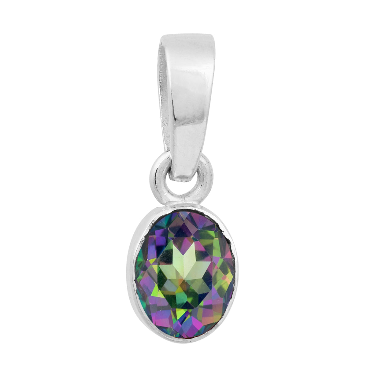 Multi Stone Oval Amethyst Pendant – Sterling Silver