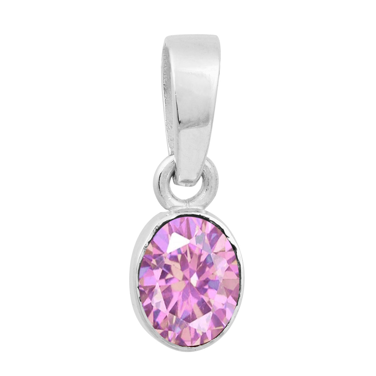 Multi Stone Oval Amethyst Pendant – Sterling Silver