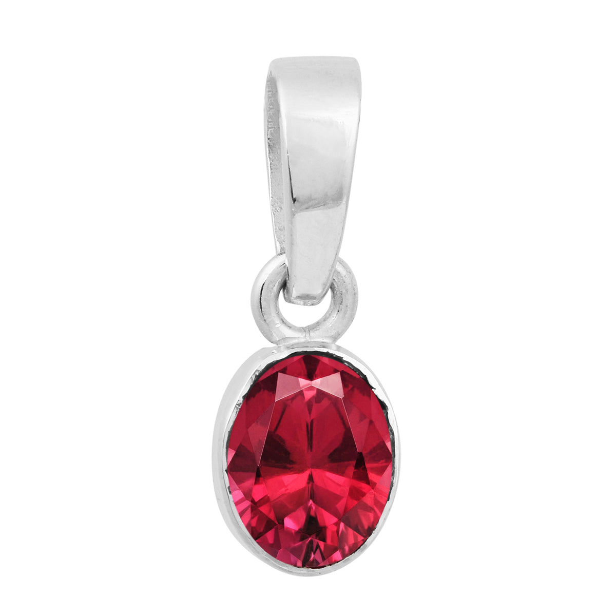 Multi Stone Oval Amethyst Pendant – Sterling Silver