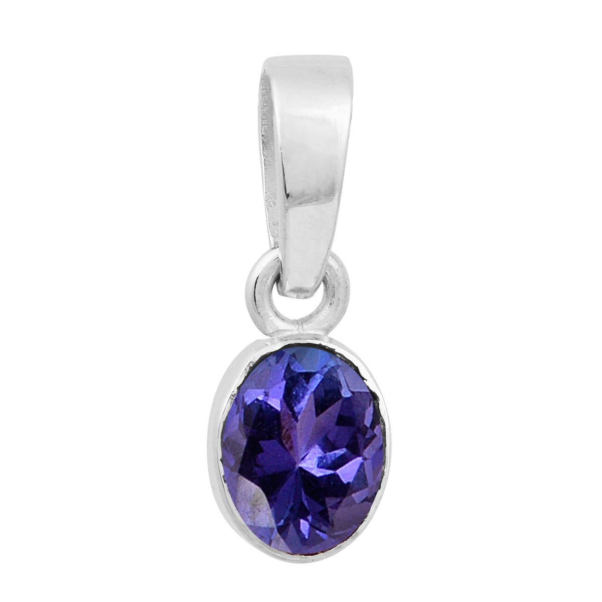 Multi Stone Oval Amethyst Pendant – Sterling Silver