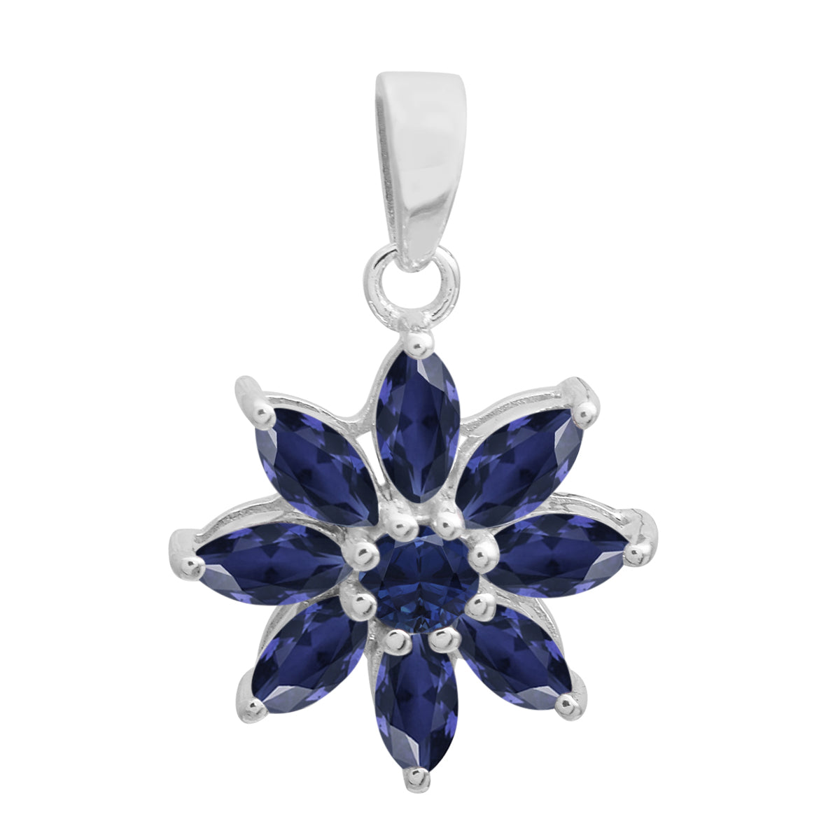 Vintage Flower Multi Choice Gemstone Pendant