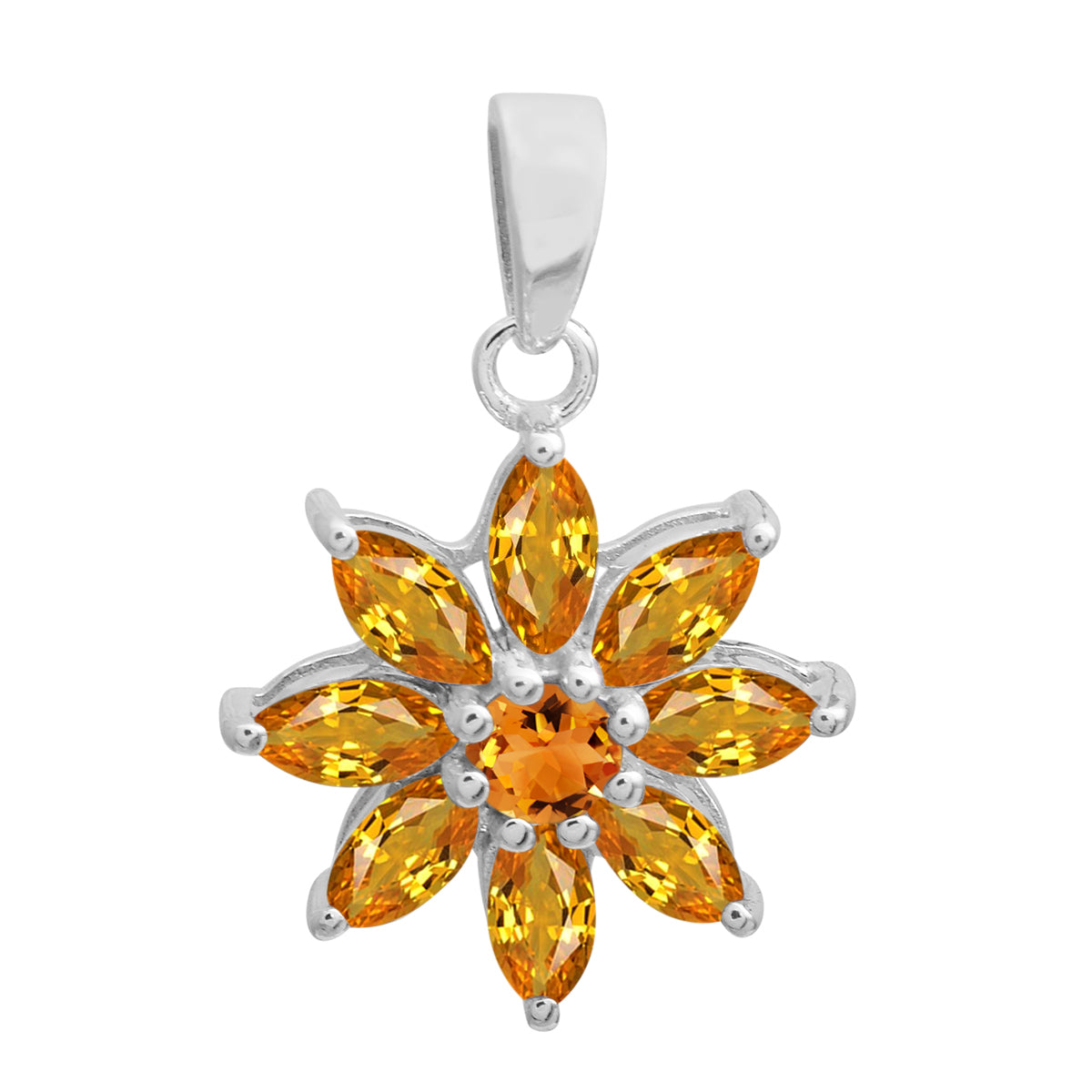 Vintage Flower Multi Choice Gemstone Pendant