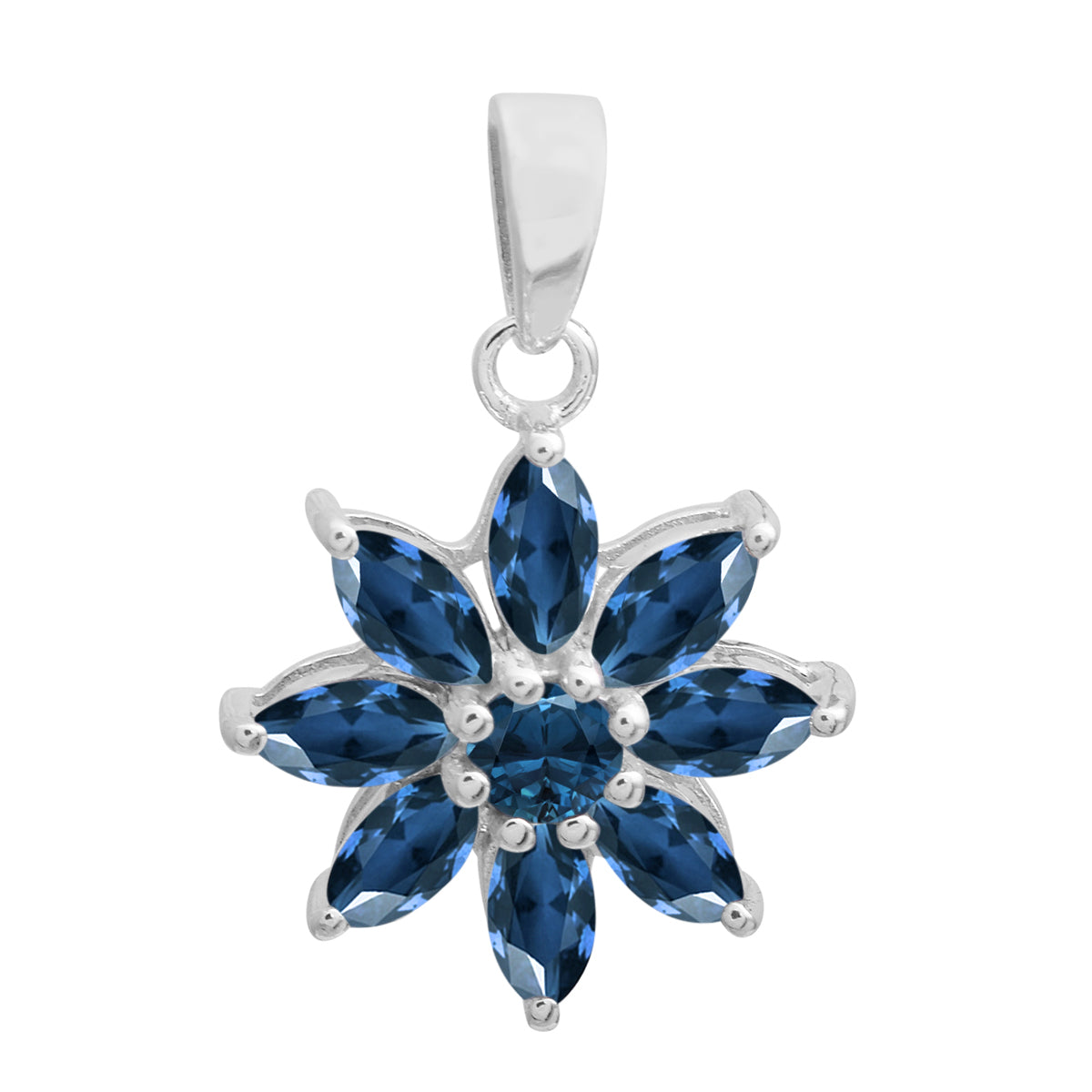 Vintage Flower Multi Choice Gemstone Pendant