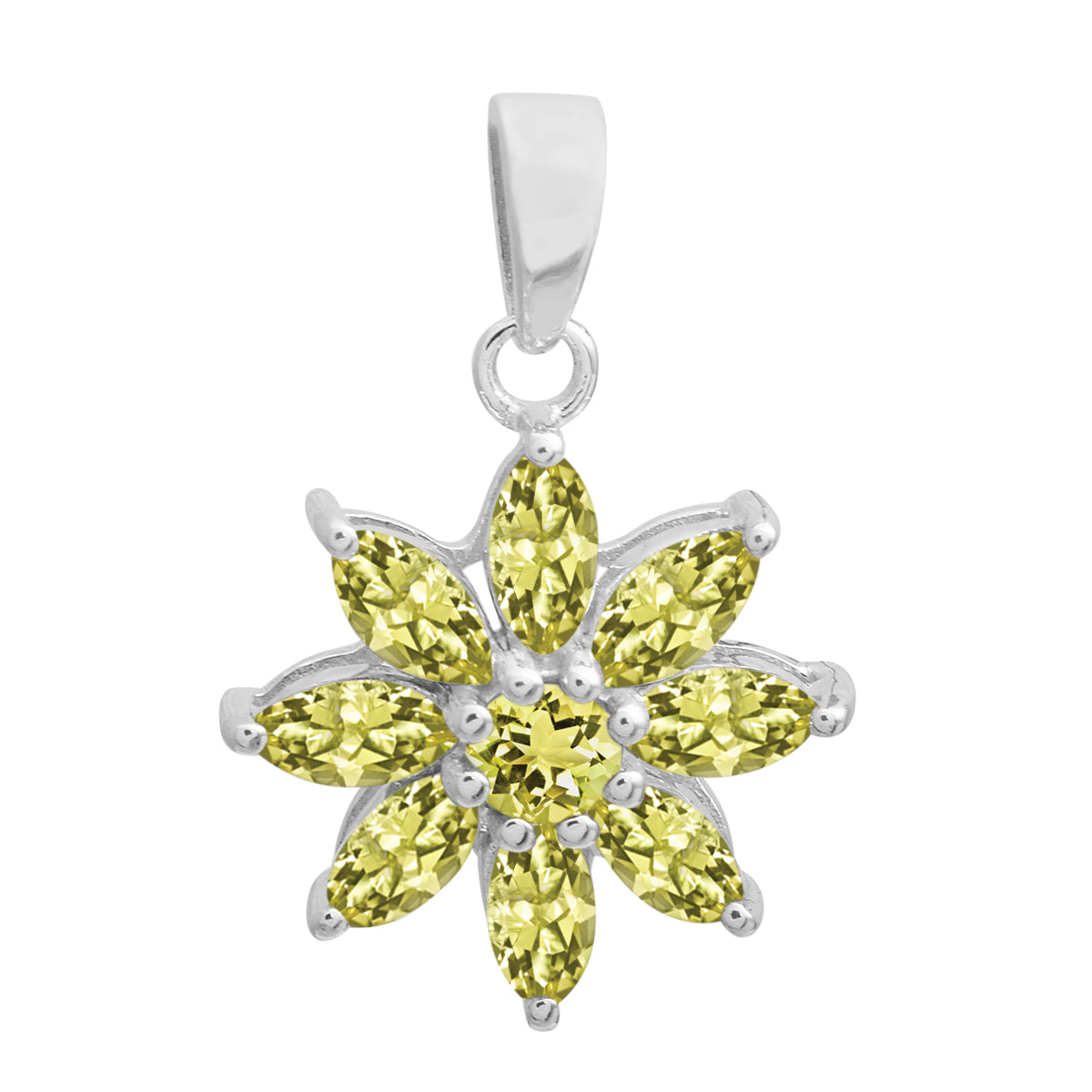 Vintage Flower Multi Choice Gemstone Pendant