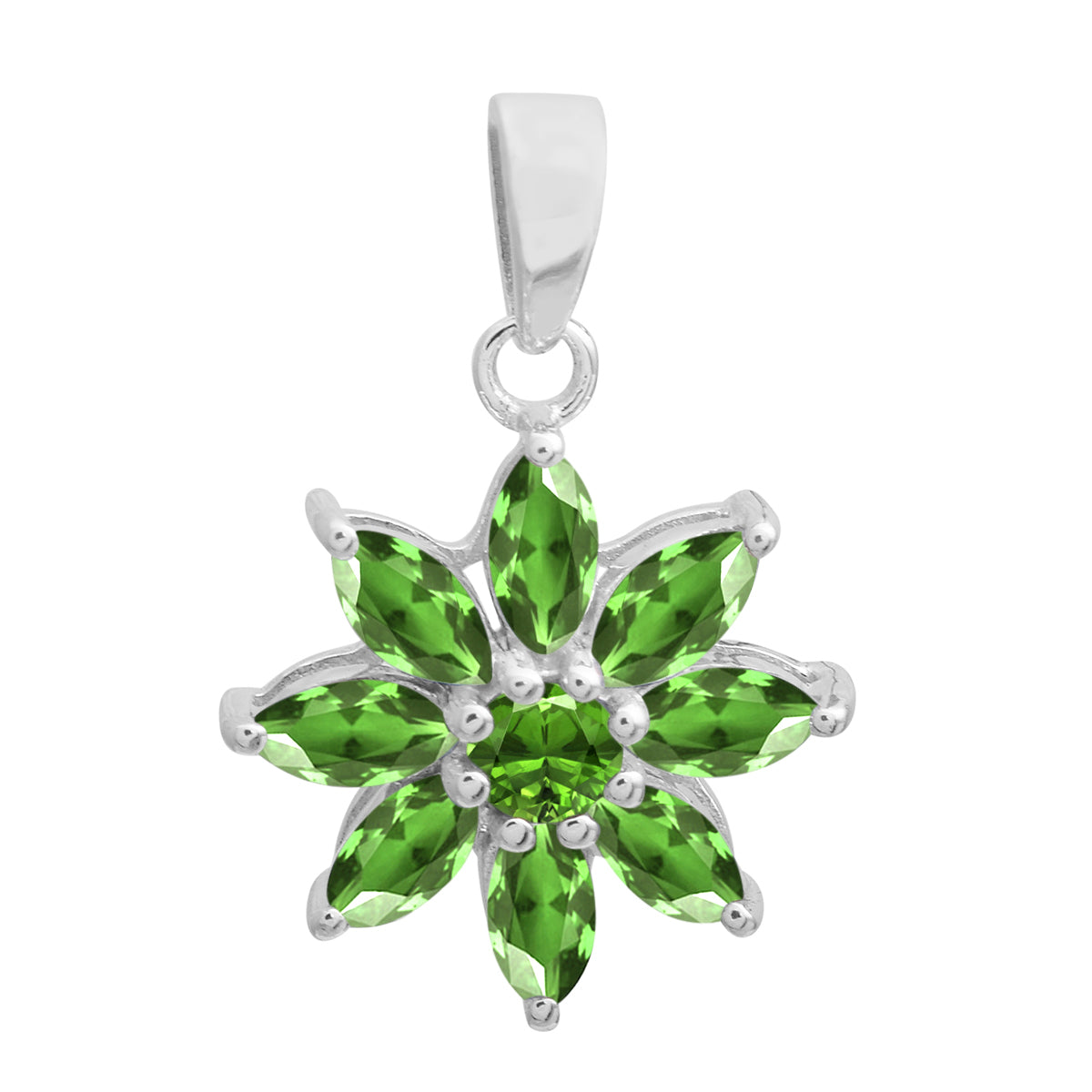 Vintage Flower Multi Choice Gemstone Pendant